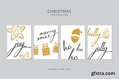 Christmas Greeting Card Vector Set Bundle