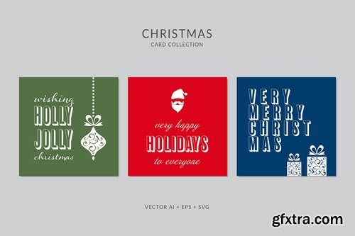 Christmas Greeting Card Vector Set Bundle