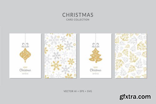 Christmas Greeting Card Vector Set Bundle