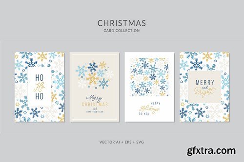 Christmas Greeting Card Vector Set Bundle