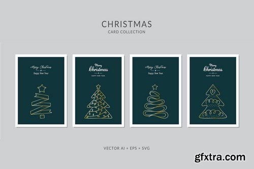 Christmas Greeting Card Vector Set Bundle