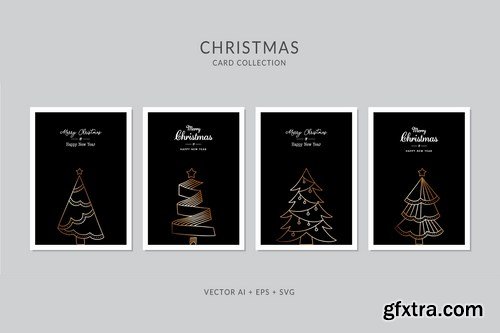 Christmas Greeting Card Vector Set Bundle