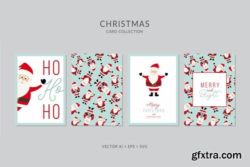 Christmas Greeting Card Vector Set Bundle