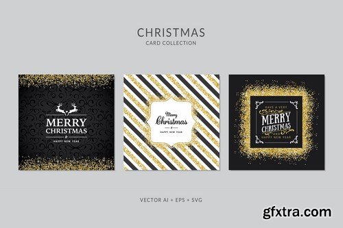 Christmas Greeting Card Vector Set Bundle