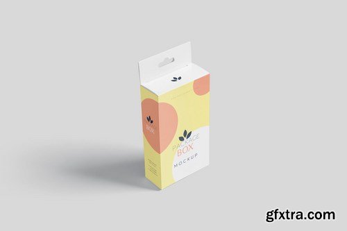 Package Box Mockup Set- Flat Rectangle with Hanger