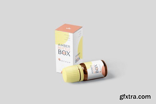 Amber Bottle Box Mockup Set