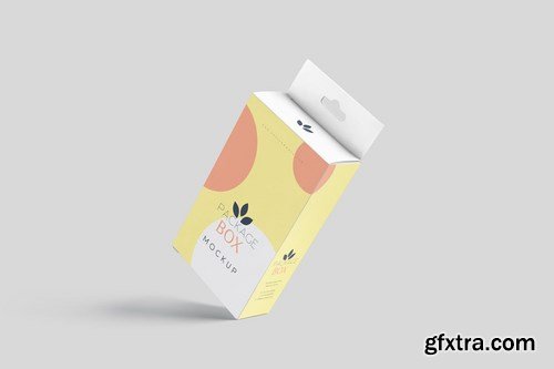 Package Box Mockup Set- Flat Rectangle with Hanger