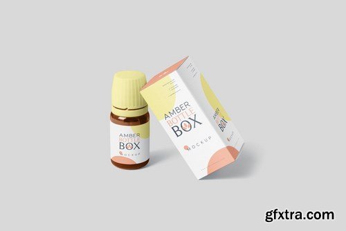 Amber Bottle Box Mockup Set