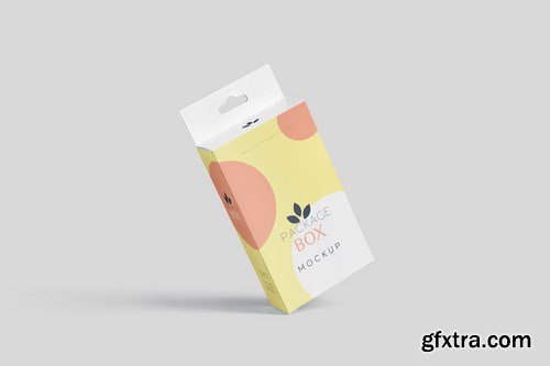 Package Box Mockup Set- Flat Rectangle with Hanger