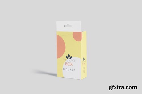 Package Box Mockup Set- Flat Rectangle with Hanger