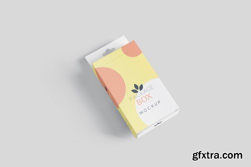 Package Box Mockup Set- Flat Rectangle with Hanger