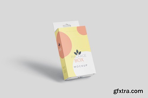 Package Box Mockup Set- Flat Rectangle with Hanger