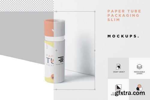 Paper Tube Packaging Mockup Set - Slim