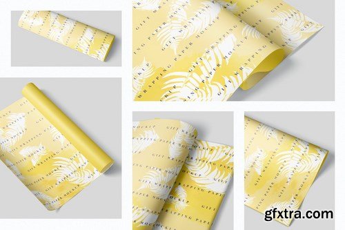 Gift Wrapping Paper Mockup Set