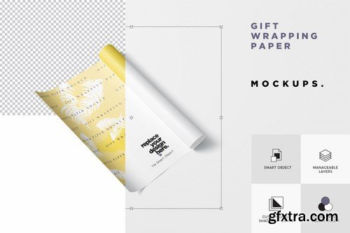 Gift Wrapping Paper Mockup Set