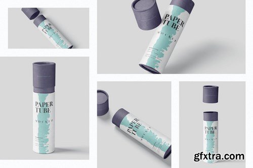 Paper Tube Mockup Set - Slim Medium Size