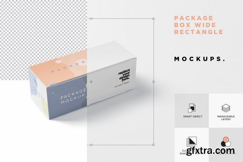 Package Box Mock-Up Set - Wide Rectangle