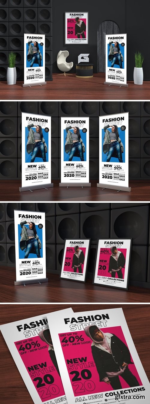 Fashion Streetwear Roll-up Banner Promotion Set