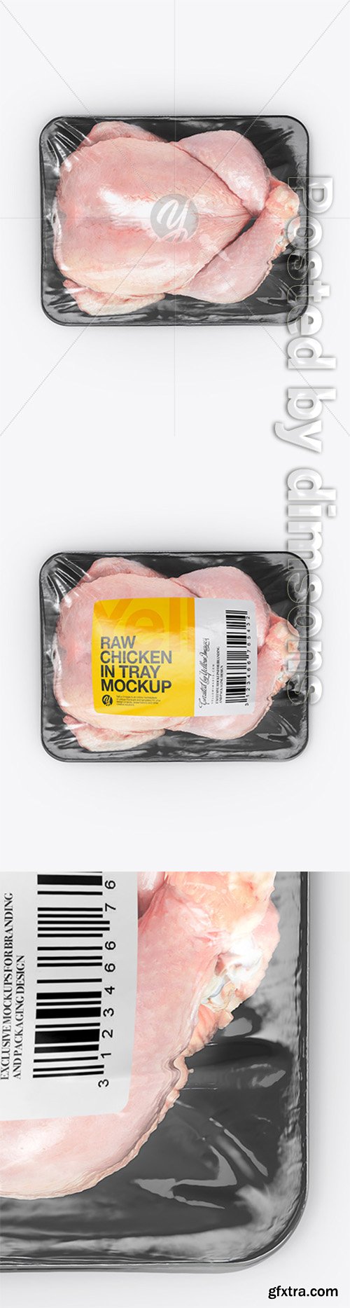 Tray With Raw Chicken Mockup - Top View 25171