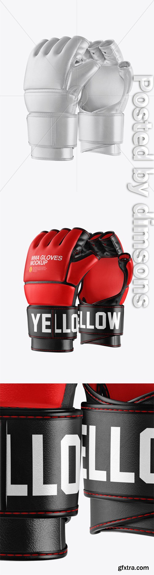 Two MMA Gloves Mockup - Half Side View 21823