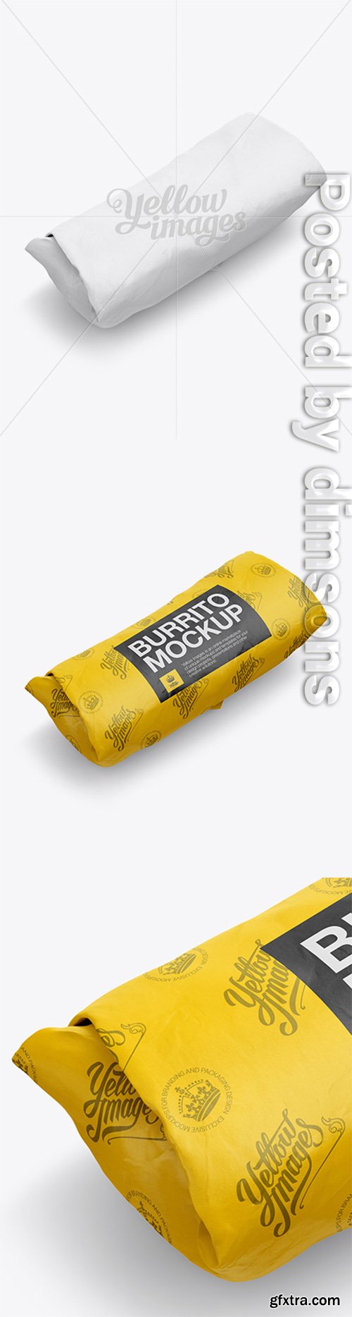 Burrito Wrapper Mockup - Halfside View 15744