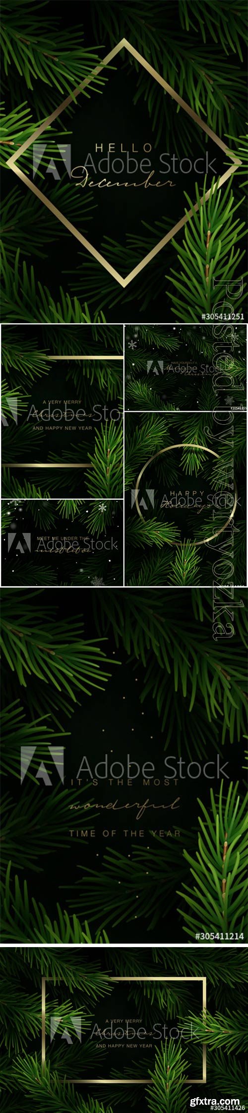 Holiday greeting card vector illustration