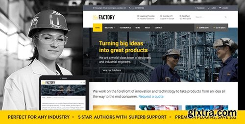 ThemeForest - Factory v1.7.1 - Industrial Business WordPress Theme - 14026307