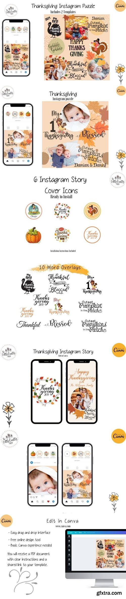 Thanksgiving Instagram Puzzle Template 2117998