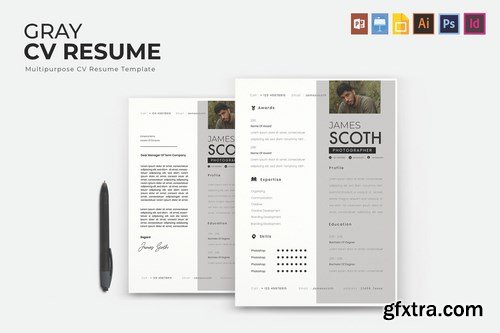 Greyscale CV & Resume