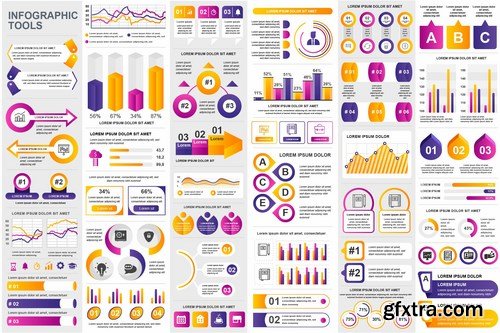 Collection Infographic Elements Template Graphics Bundle