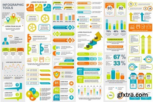 Collection Infographic Elements Template Graphics Bundle