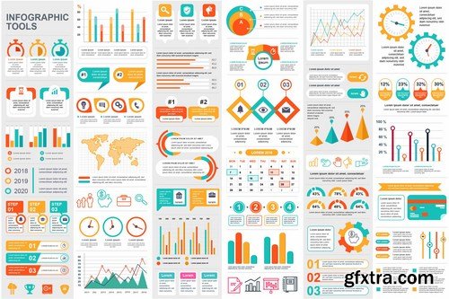 Collection Infographic Elements Template Graphics Bundle