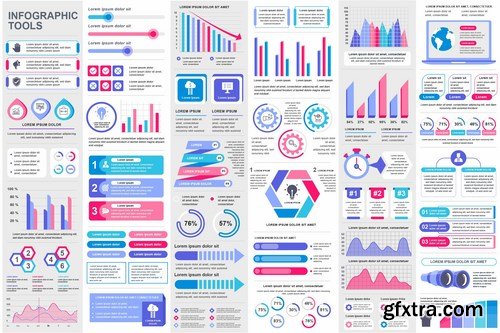 Collection Infographic Elements Template Graphics Bundle