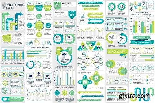 Collection Infographic Elements Template Graphics Bundle