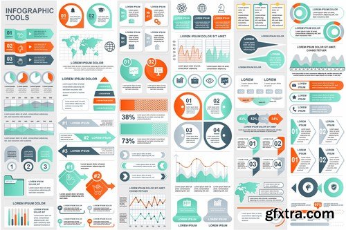 Collection Infographic Elements Template Graphics Bundle