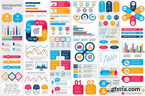 Collection Infographic Elements Template Graphics Bundle