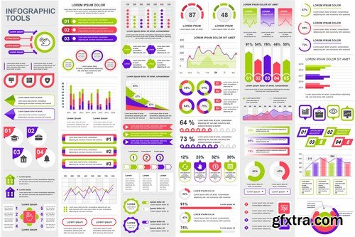 Collection Infographic Elements Template Graphics Bundle