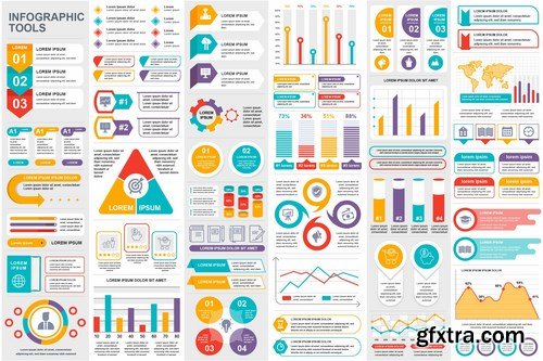 Collection Infographic Elements Template Graphics Bundle