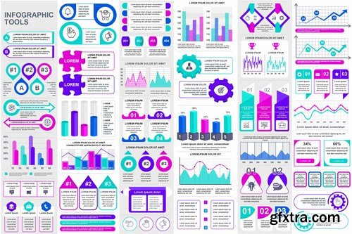 Collection Infographic Elements Template Graphics Bundle