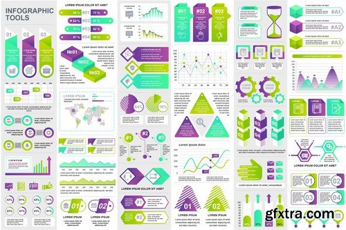 Collection Infographic Elements Template Graphics Bundle