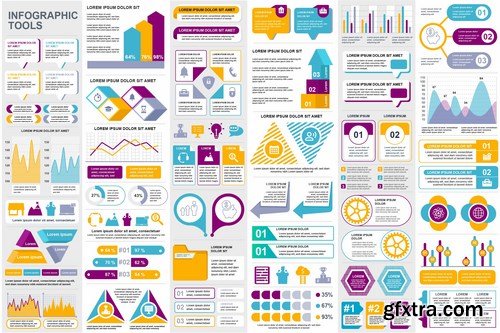 Collection Infographic Elements Template Graphics Bundle