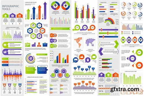 Collection Infographic Elements Template Graphics Bundle