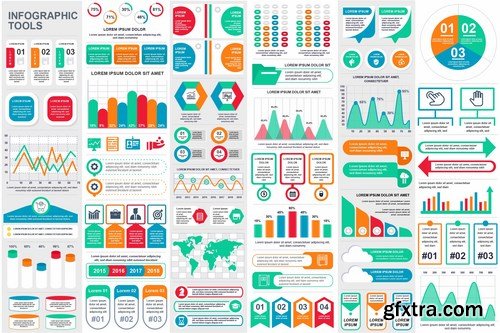 Collection Infographic Elements Template Graphics Bundle