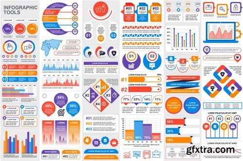 Collection Infographic Elements Template Graphics Bundle