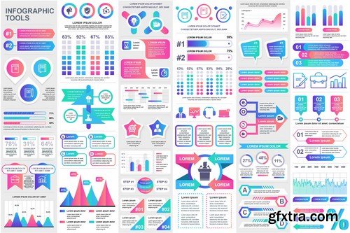 Collection Infographic Elements Template Graphics Bundle