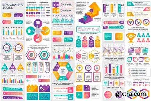 Collection Infographic Elements Template Graphics Bundle