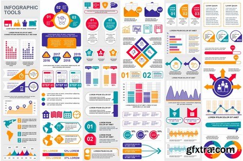 Collection Infographic Elements Template Graphics Bundle