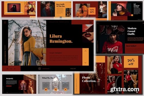 Bungundy Fashion - Powerpoint, Keynote and Google Slides Templates