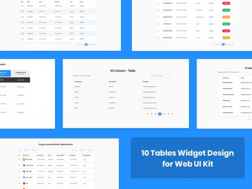 10 Tables Widget Design for Web-UI Kit - 10-tables-widget-design-for-web-ui-kit