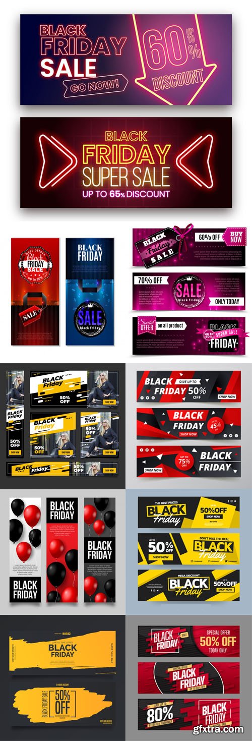 Black Friday 2019 Banners Vector Colletion Vol.1